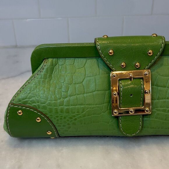 Michael Kors Crocodile Embossed Handbag Clutch - Picture 2 of 16